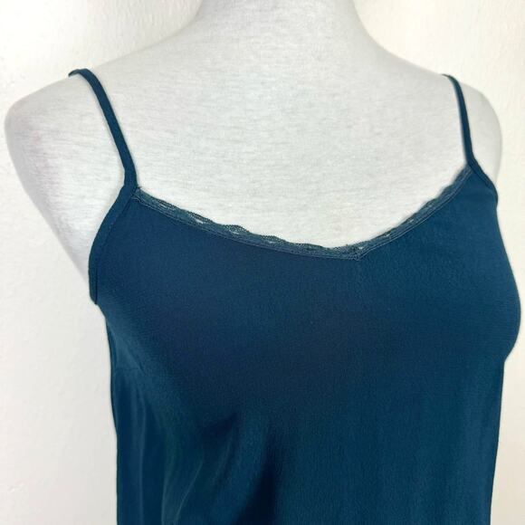 Des Petits Hauts | Teal Romelia Relaxed Fit Layering Simple Solid Camisole Tank - Picture 3 of 11